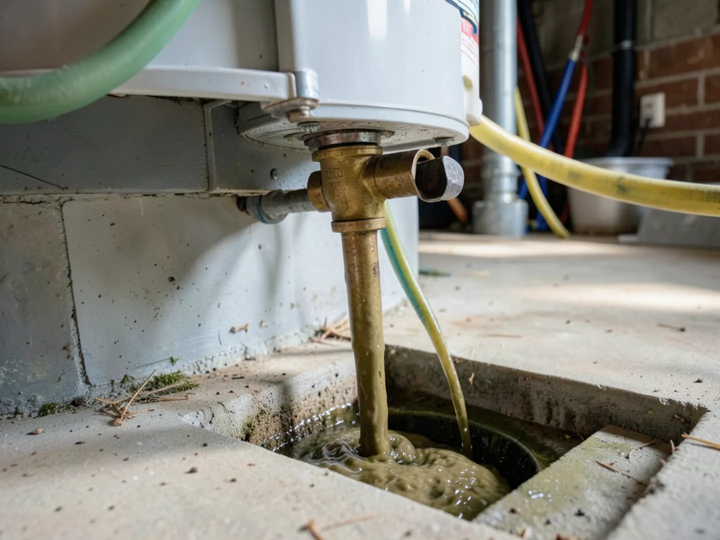 Water heater flushing mineral scale