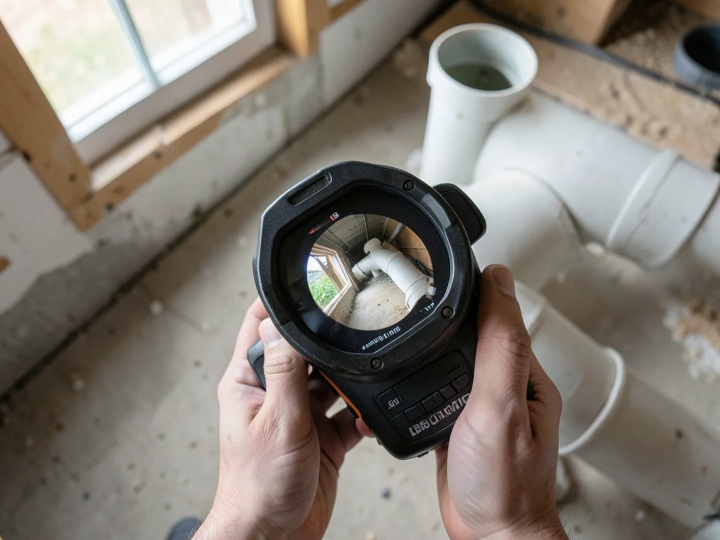 Sewer inspection camera screen